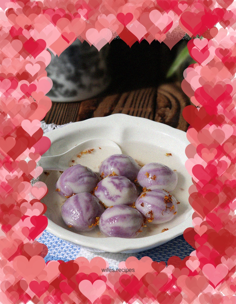 Colorful glutinous rice balls with jujube paste