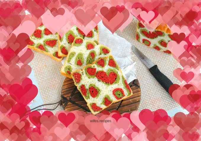 A breakfast full of spring flavor - colorful striped toast