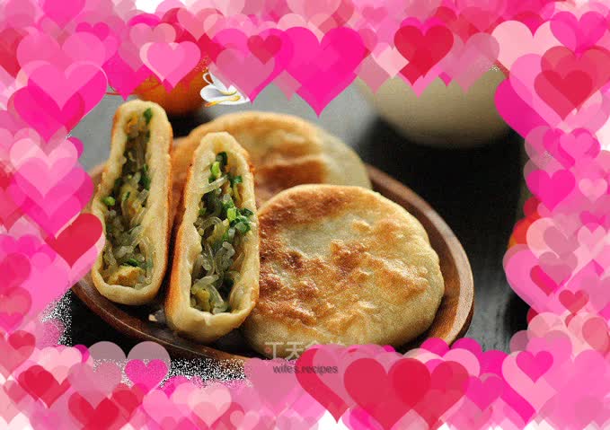 Egg, Leek and Vermicelli Pancake