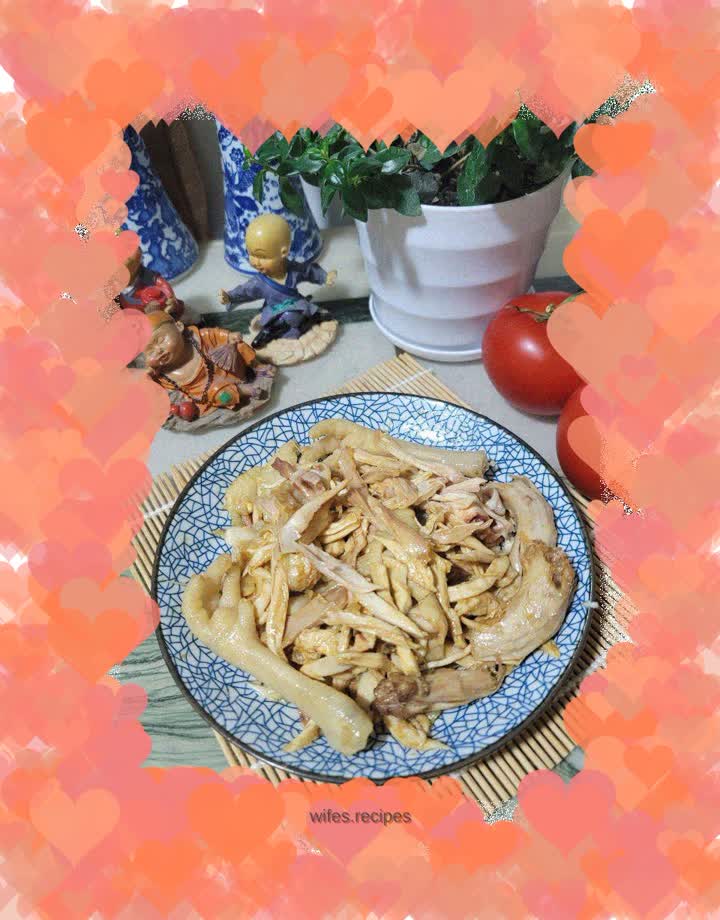 Hand-shredded salt-baked chicken