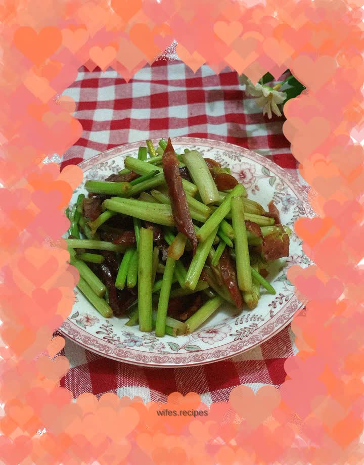 Stir-fried Chinese Sausage and Celery