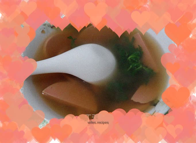 Ham Sausage and Chrysanthemum Soup