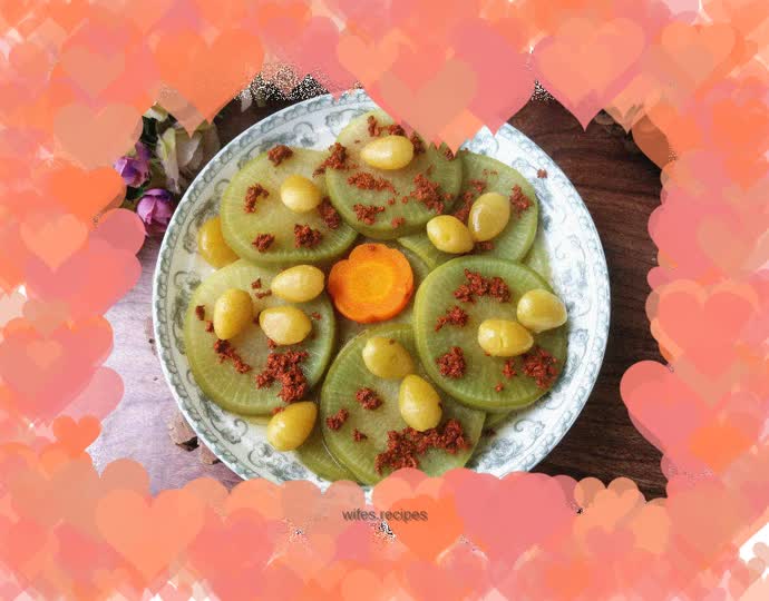 Steamed radish with sugar osmanthus and ginkgo