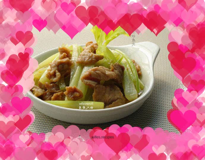 Stir-fried lean meat with celery