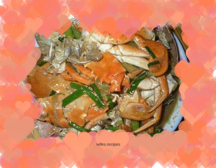 Stir-fried crab with ginger and scallion