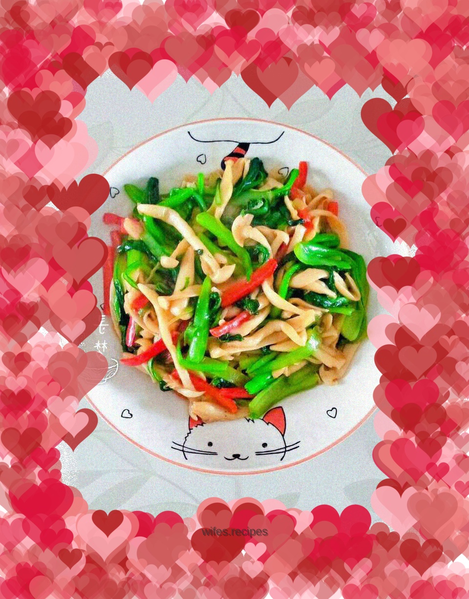 Stir-fried Choy Sum with White Jade Mushroom