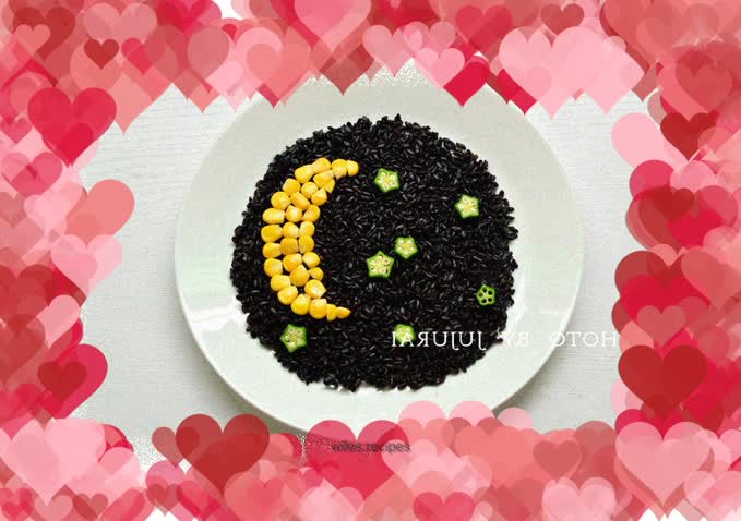 Dark night starry sky - black rice