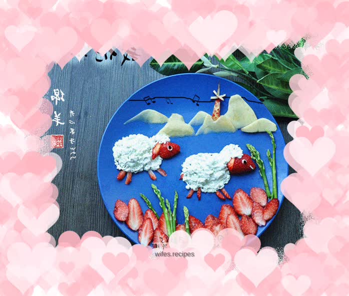 Super cute lamb fruit platter