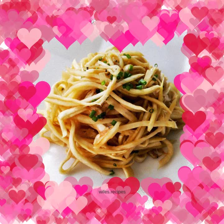 Shrimp skin mixed with shredded wild rice