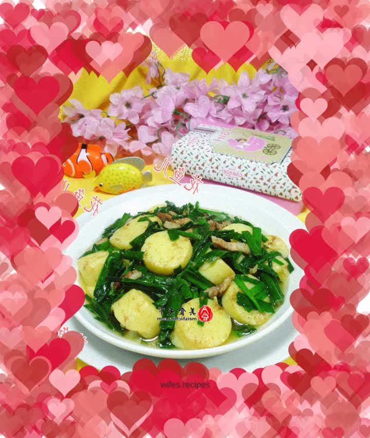 Stir-fried Tamago Tofu with Chives and Shacha Sauce