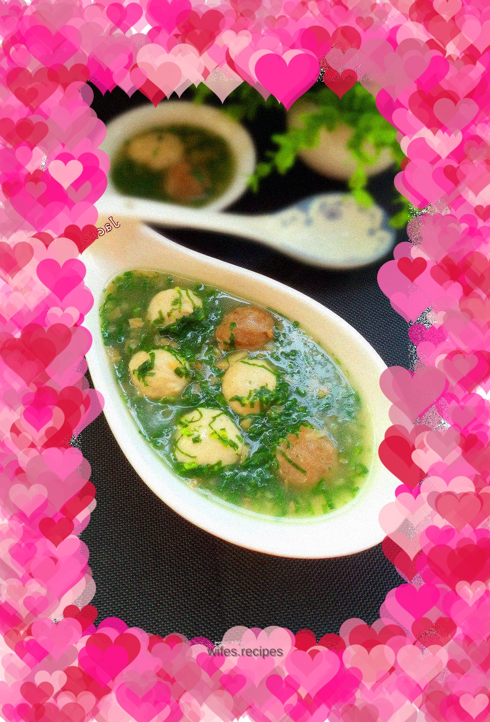 Green pickled mustard soup with double pills