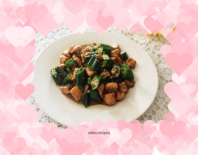 Fried chicken with okra