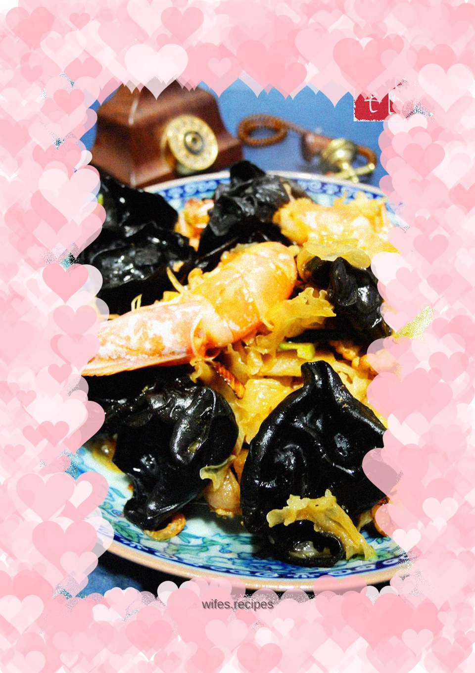 Fried prawns with double ears