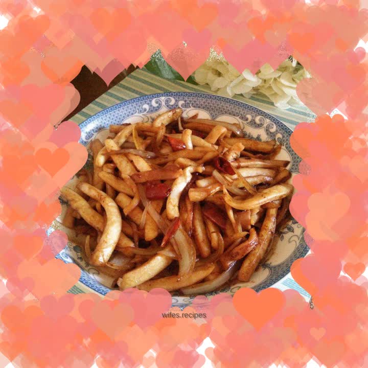 Fried squid with onions