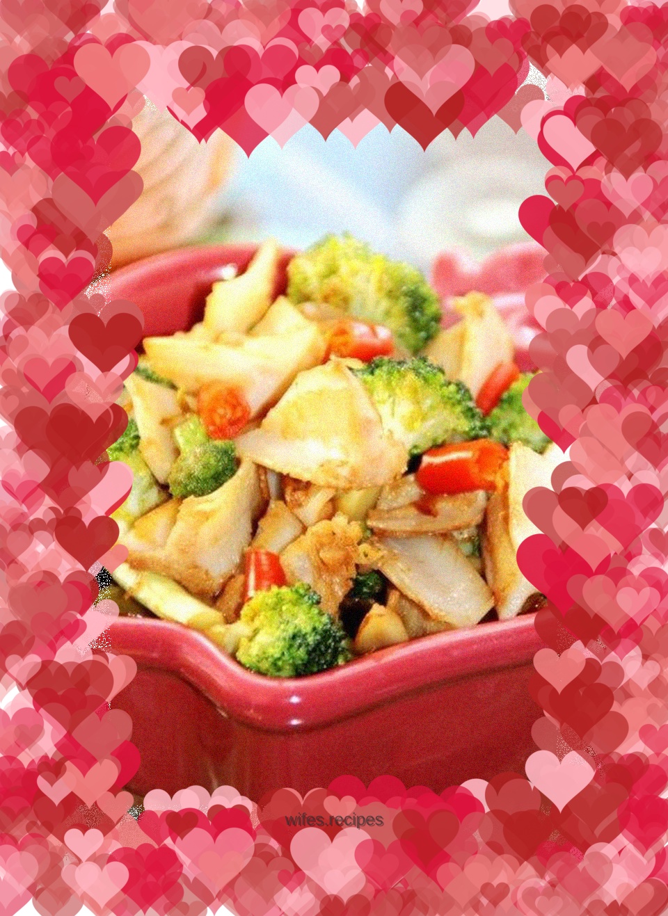 Stir-fried chicken with broccoli and crispy bones