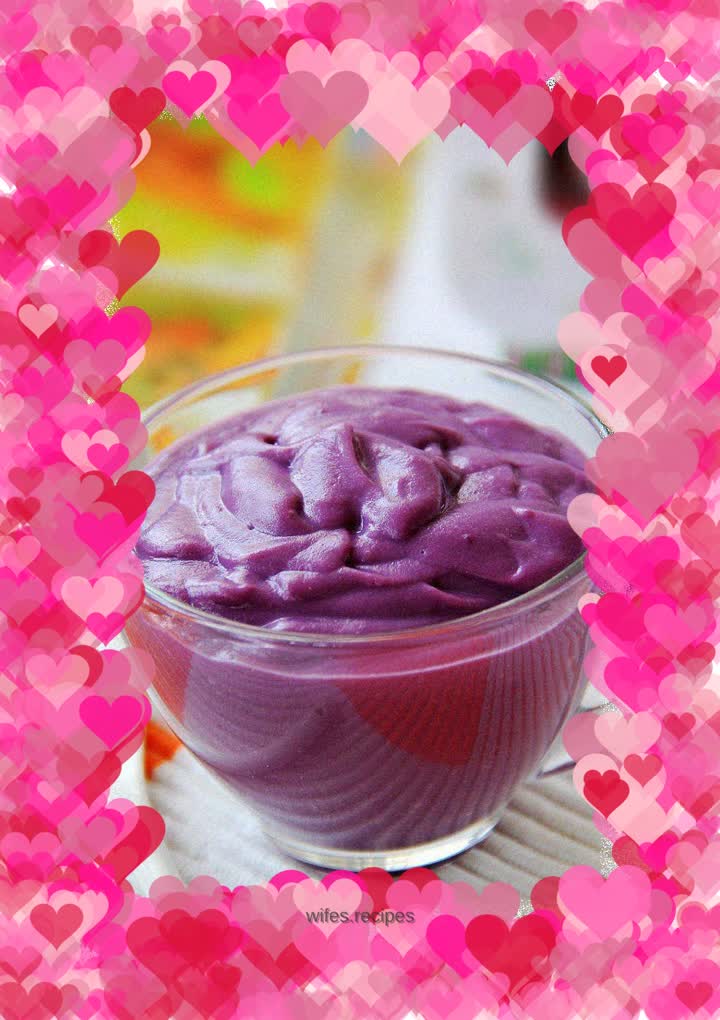 Milky purple sweet potato puree