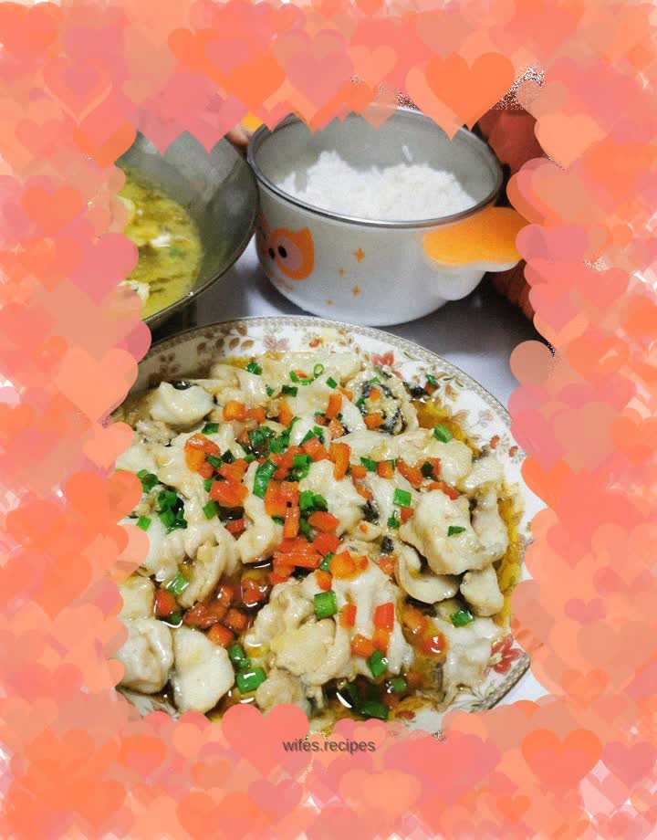 Steamed black fish fillet