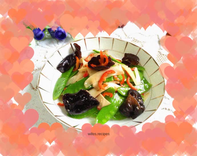 Stir-fried Snow Peas with Apricot Bowl