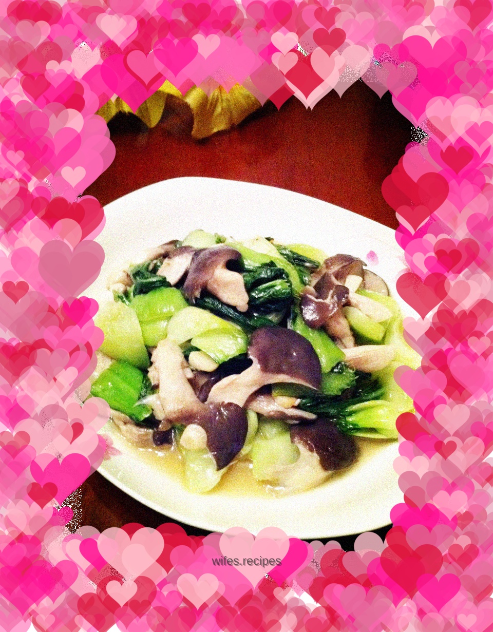 Stir-fried rapeseed with oyster mushrooms