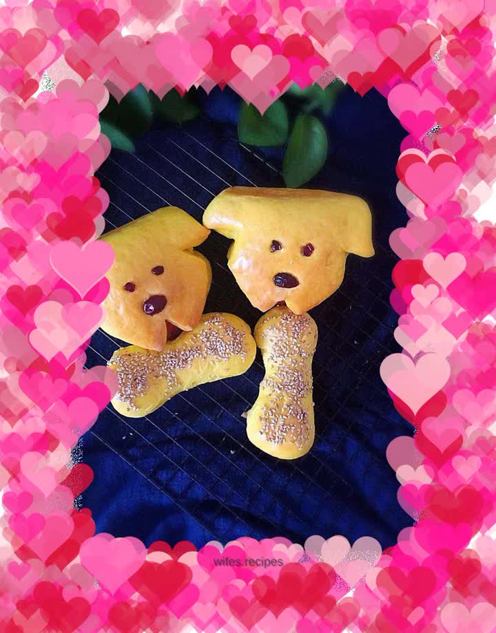 Cute dog pumpkin bread