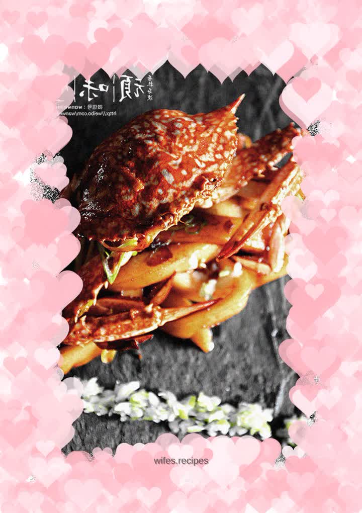 Fried rice cake with swimming crab