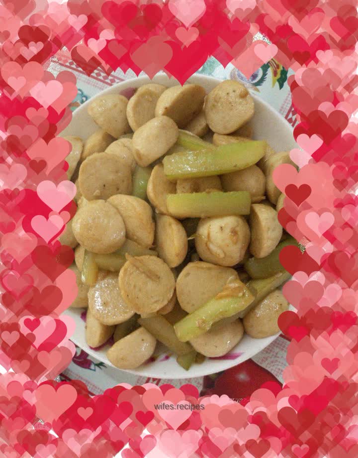 Fried cucumber with fish balls