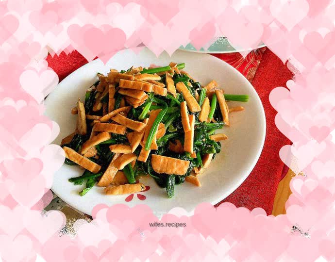 Quick version--Spinach fried tofu