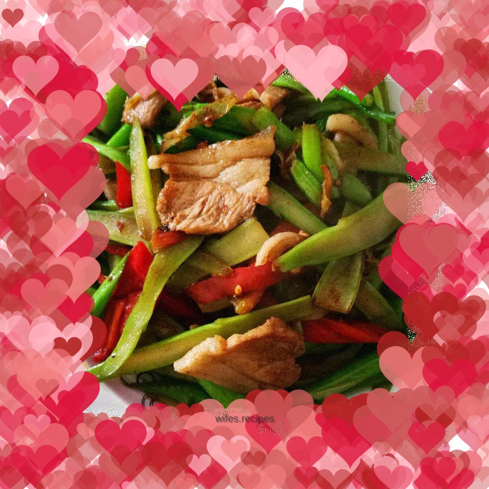 Choy sum and pork slices