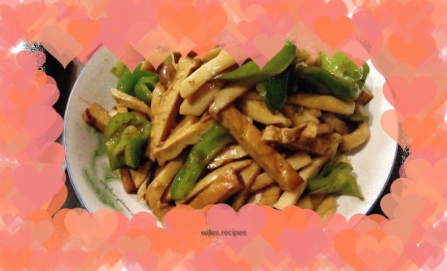 Vegetarian and non-vegetarian dishes - stir-fried king oyster mushrooms and smoked dried