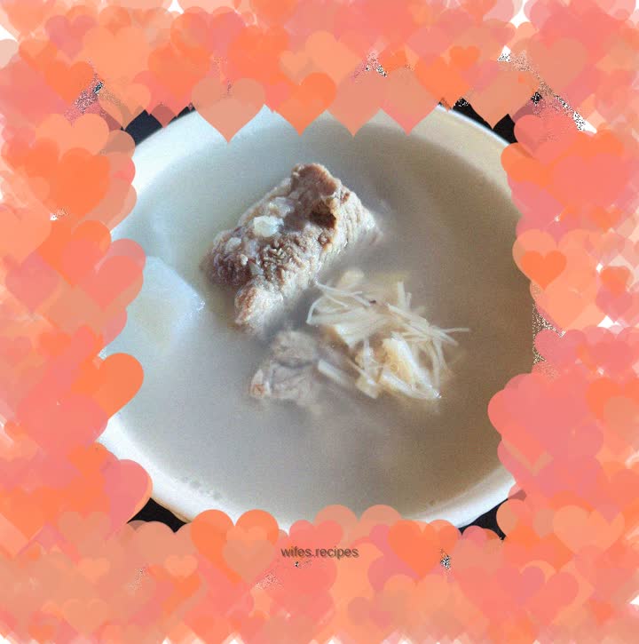 Scallop, white radish and pork ribs soup