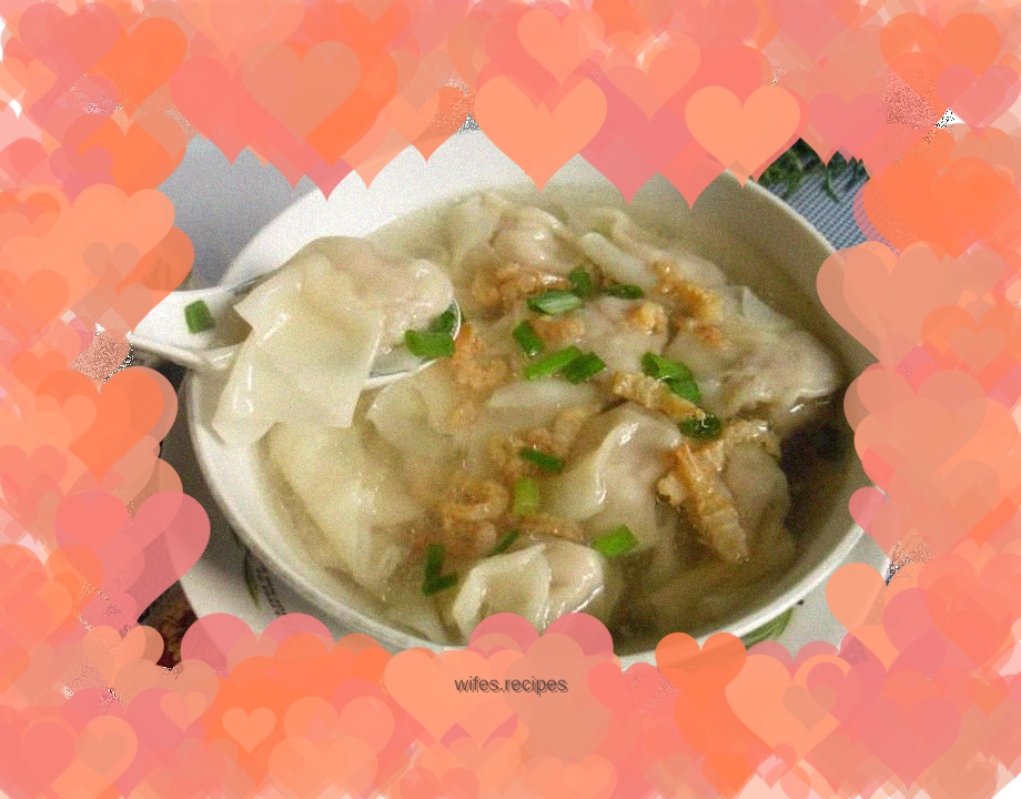 Sea rice and meat wontons