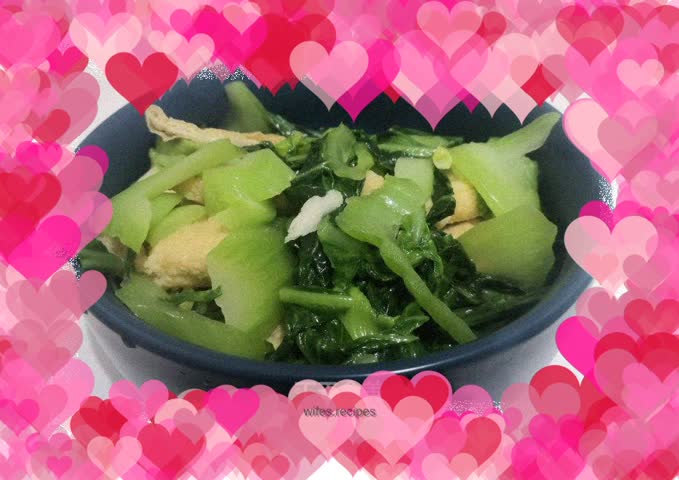 Kuaishou stir-fry-fried mustard greens with oil triangle