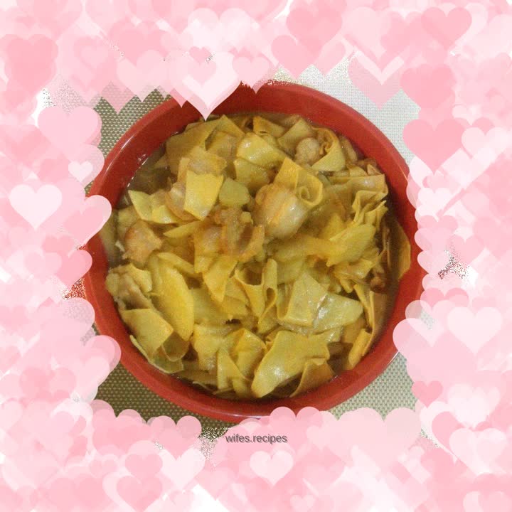 Dried pork belly, tofu and potatoes stewed