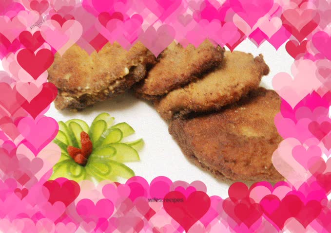 Italian style fried pork ribs with cheese and cheese