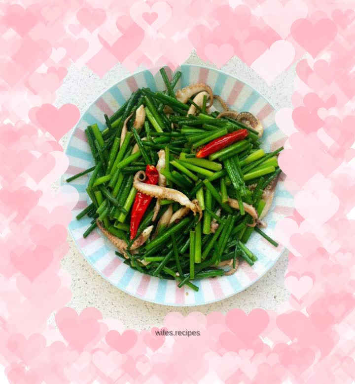 Octopus with leek and sprouts