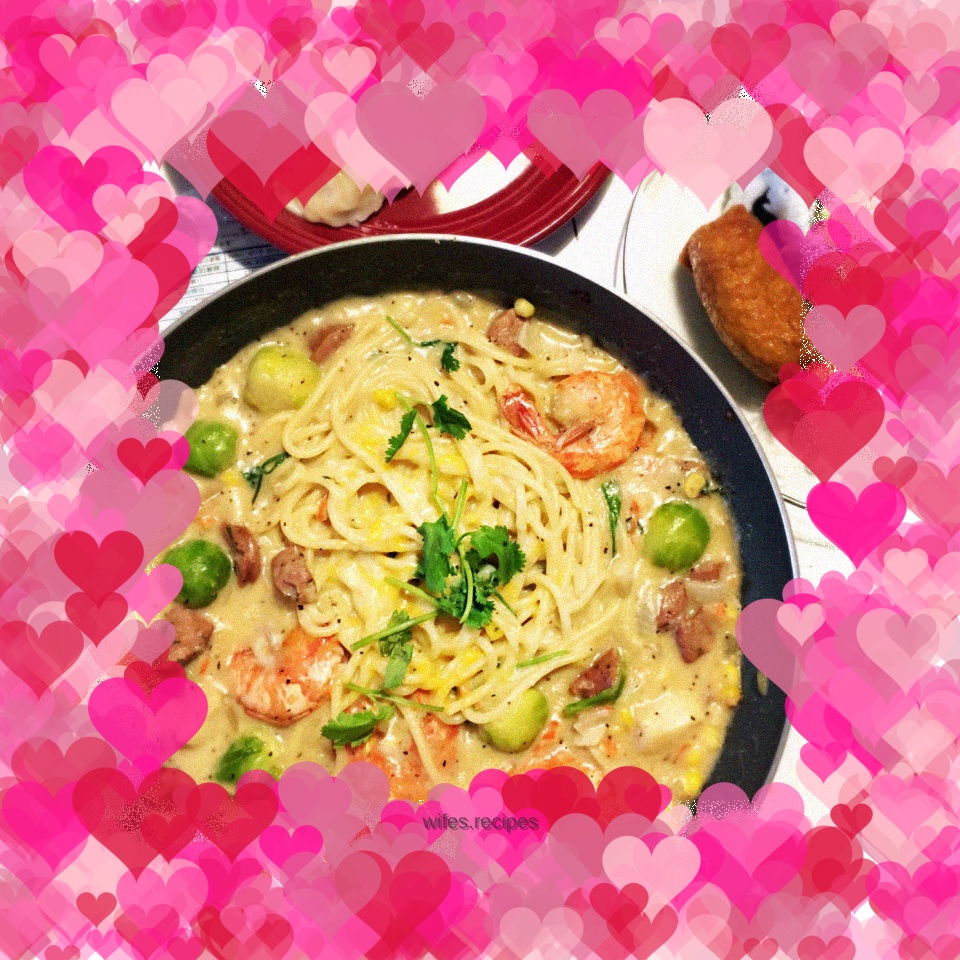 Seafood Pasta with White Sauce