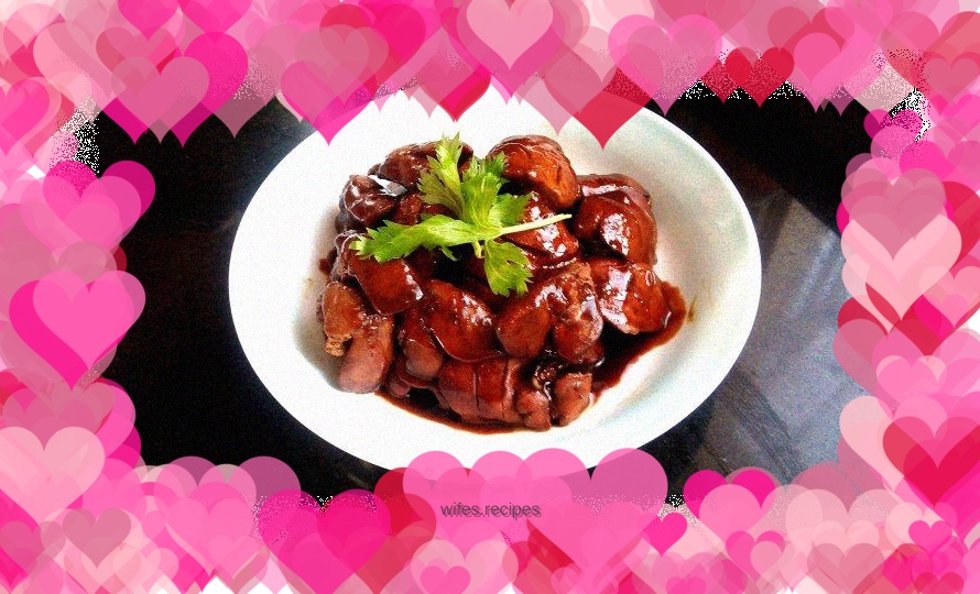 Beer braised chicken liver