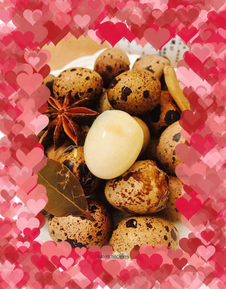 Tea flavored quail eggs