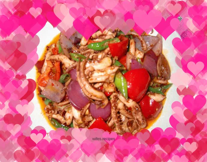 Cumin squid tentacles