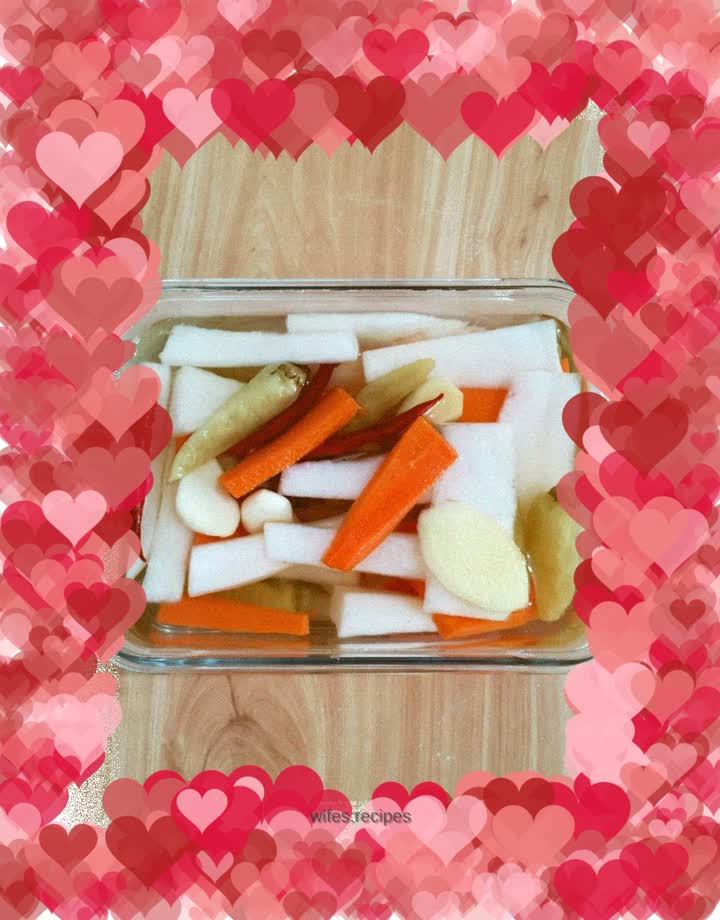 Pickled pepper and radish