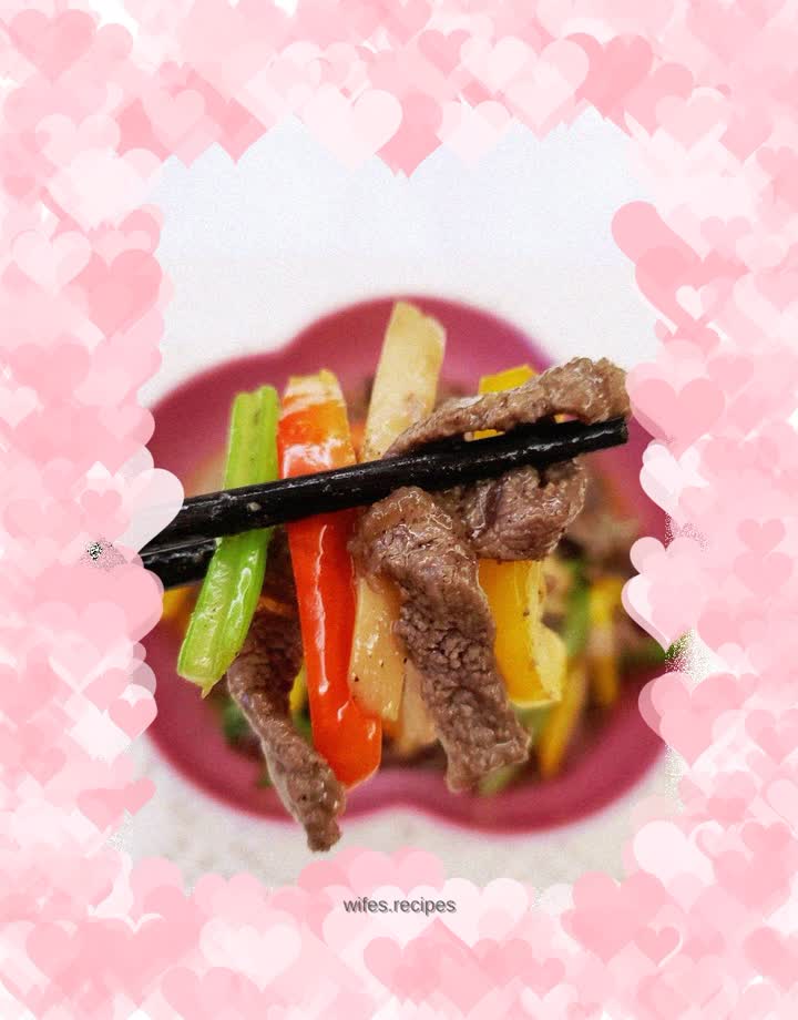 Stir-fried beef with king oyster mushroom