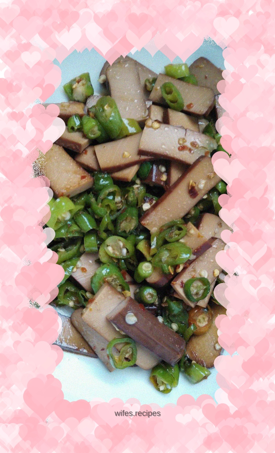 Dried green pepper and egg