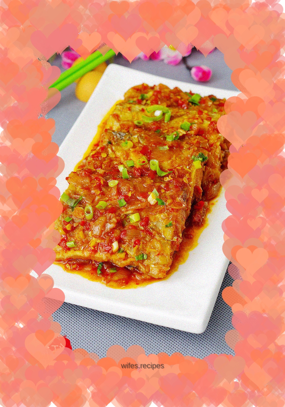 Stewed hairtail fish with chopped pepper