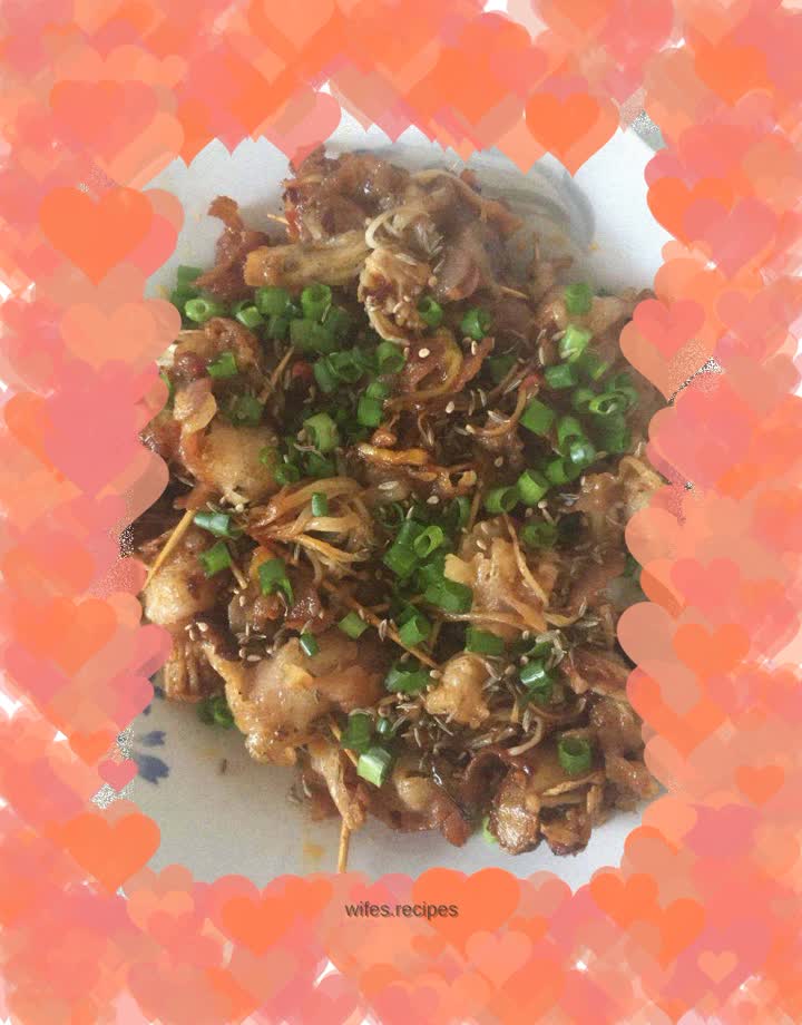 Pork belly roll with golden mushroom