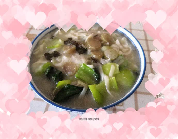 Pickled vegetables and boiled noodles