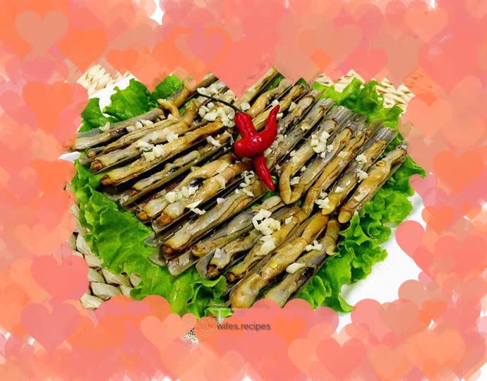 Spicy stir-fried razor clams