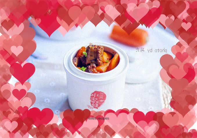 Braised pork ribs with carrots