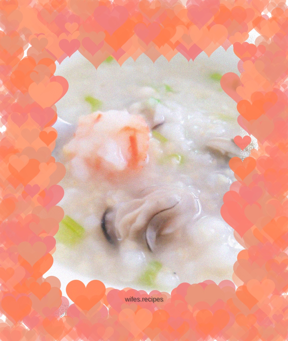 Double rice shrimp and oyster porridge