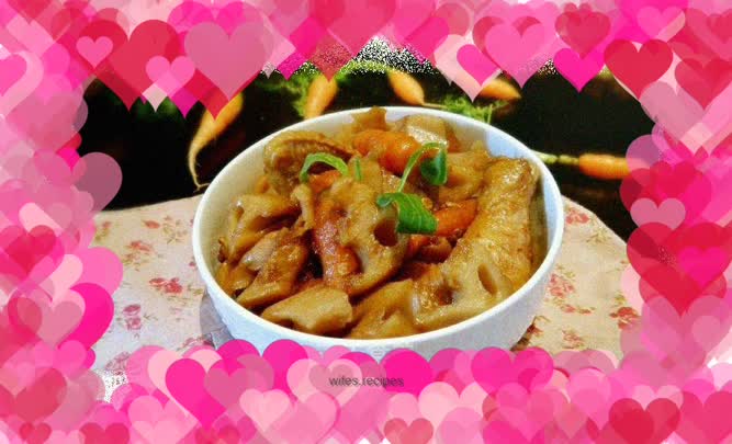 Braised Chicken with Lotus Root and Carrot