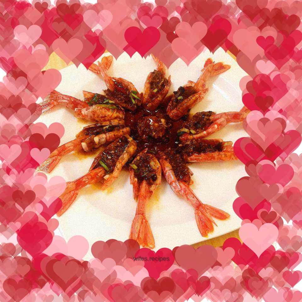 Open-back prawns in spicy garlic sauce